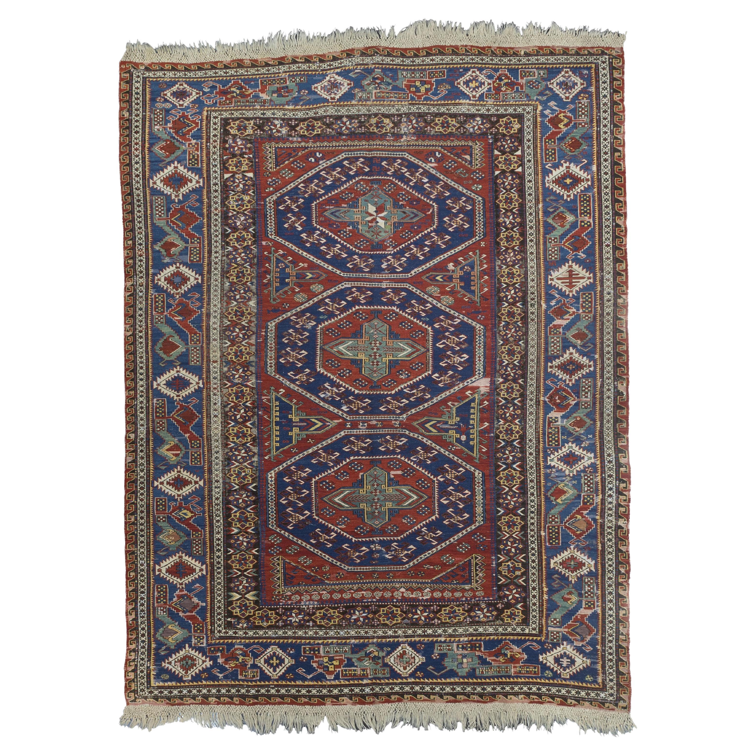 Tapis ancien de Sumak du Caucase 6'10" x 9'5"