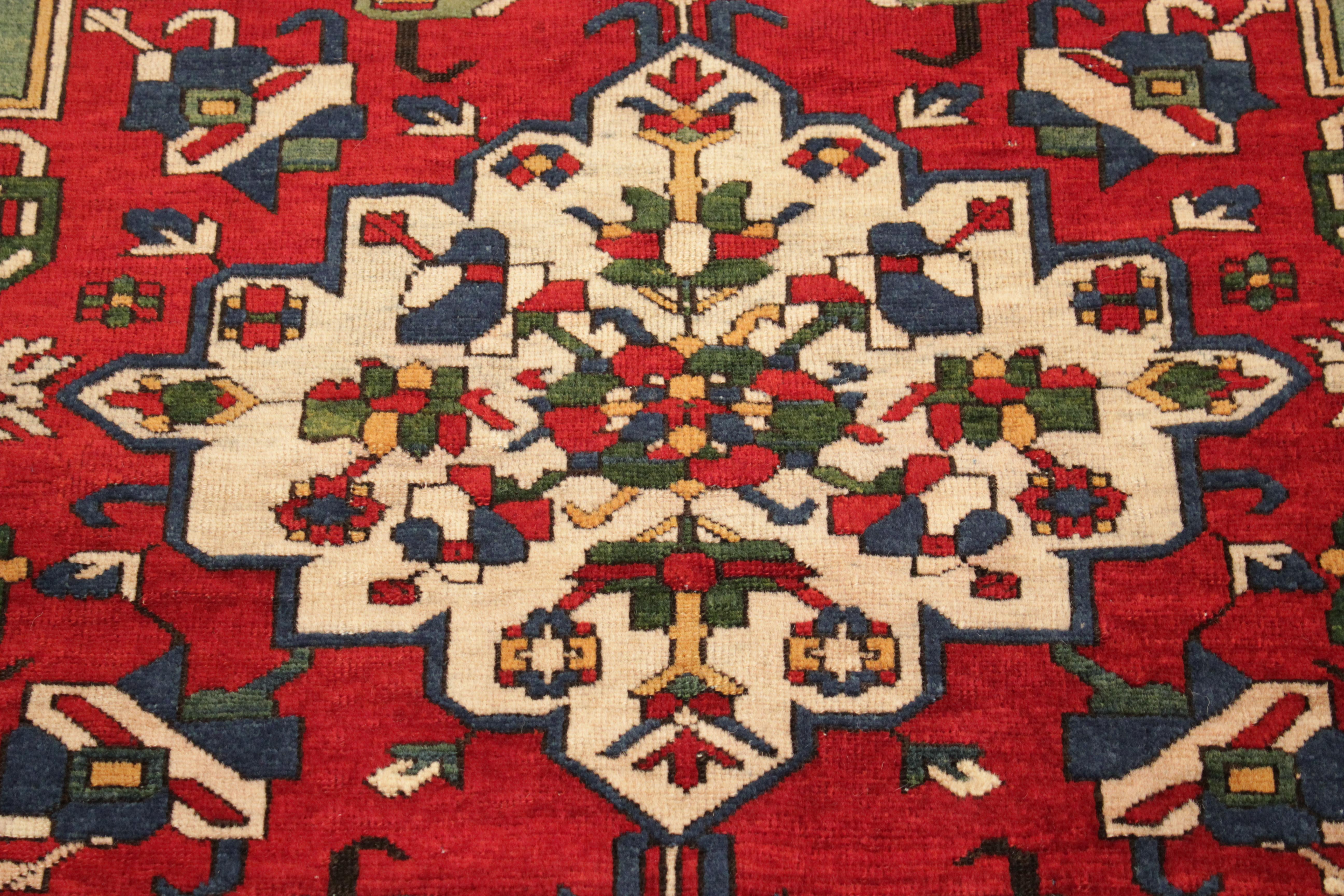 Feiner antiker kaukasischer Zeikhur-Teppich mit seltenem Tealgrünem Hintergrund, Kaukasisch (Serapi) im Angebot