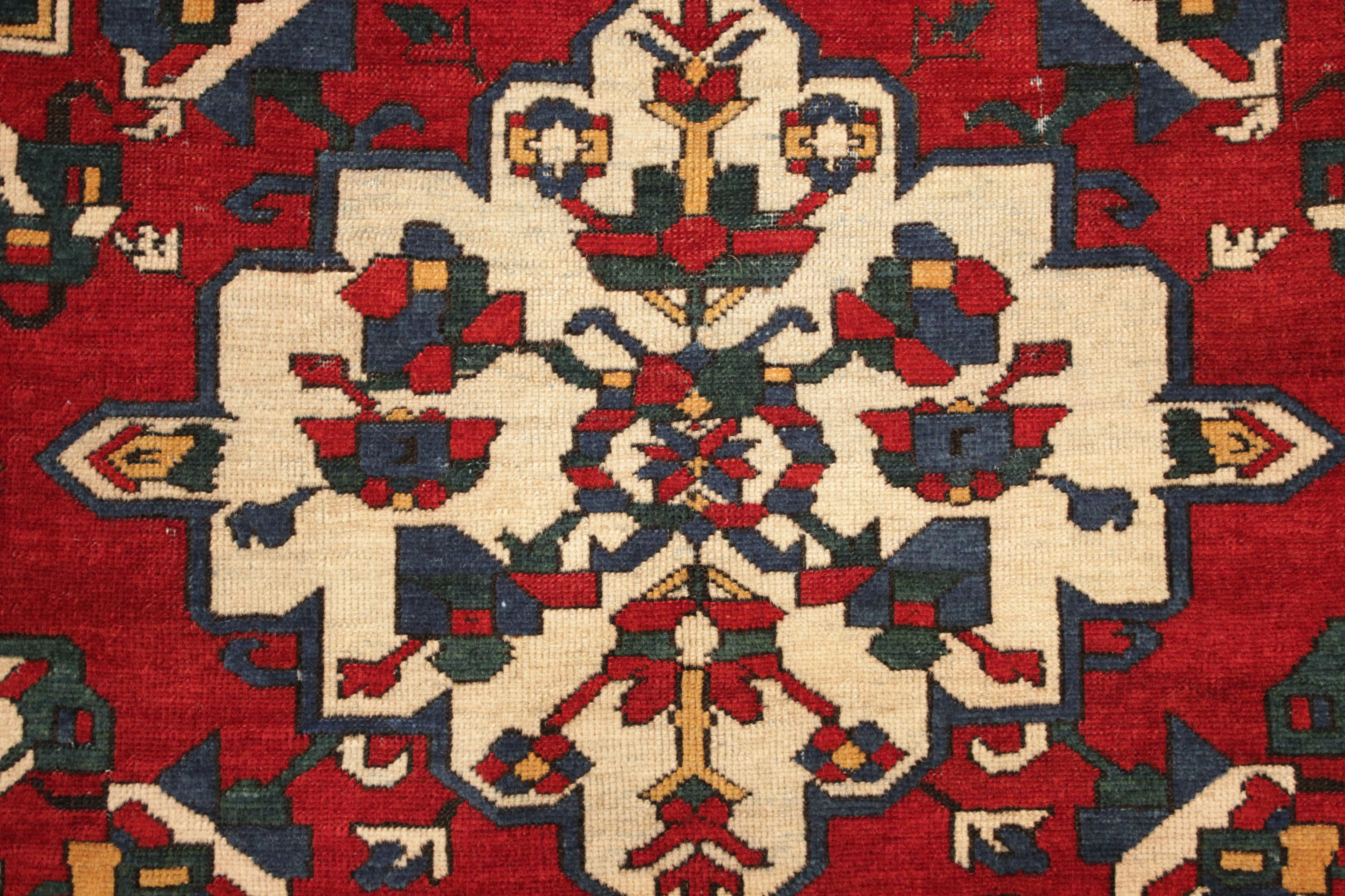 19th Century Fine Antique Caucasian Zeikhur Rug with Rare Teal Green Background For Sale