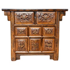 Fine Antique Chinese Carved Cabinet Chest of Drawers Altar Temple Commode 18th C