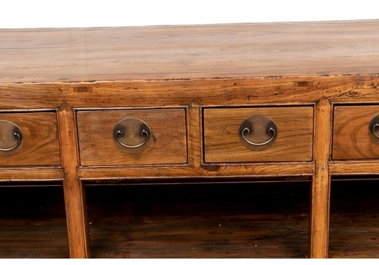 Fine Antique Chinese Elm 6 Drawer Sideboard at 1stDibs