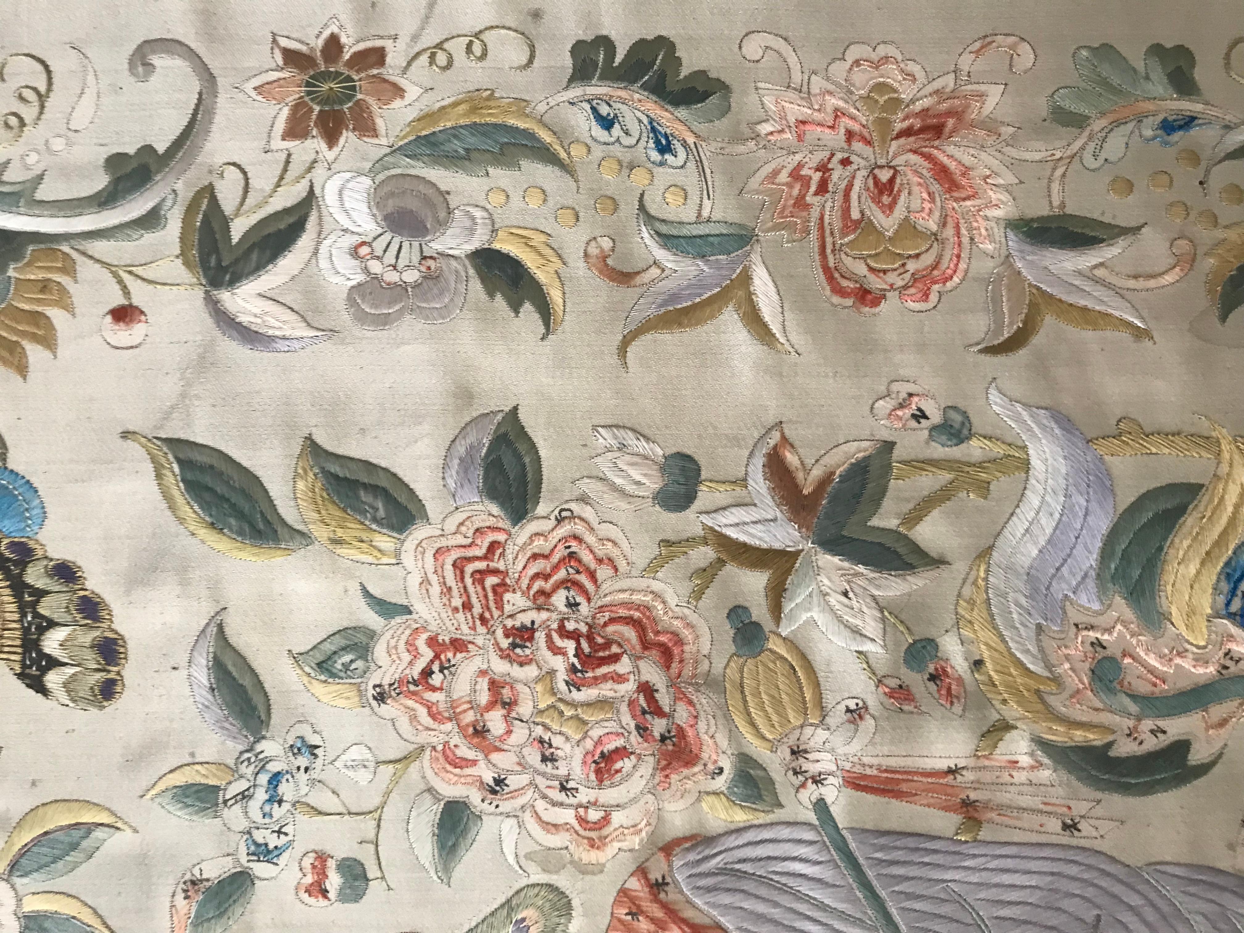 antique silk embroidery