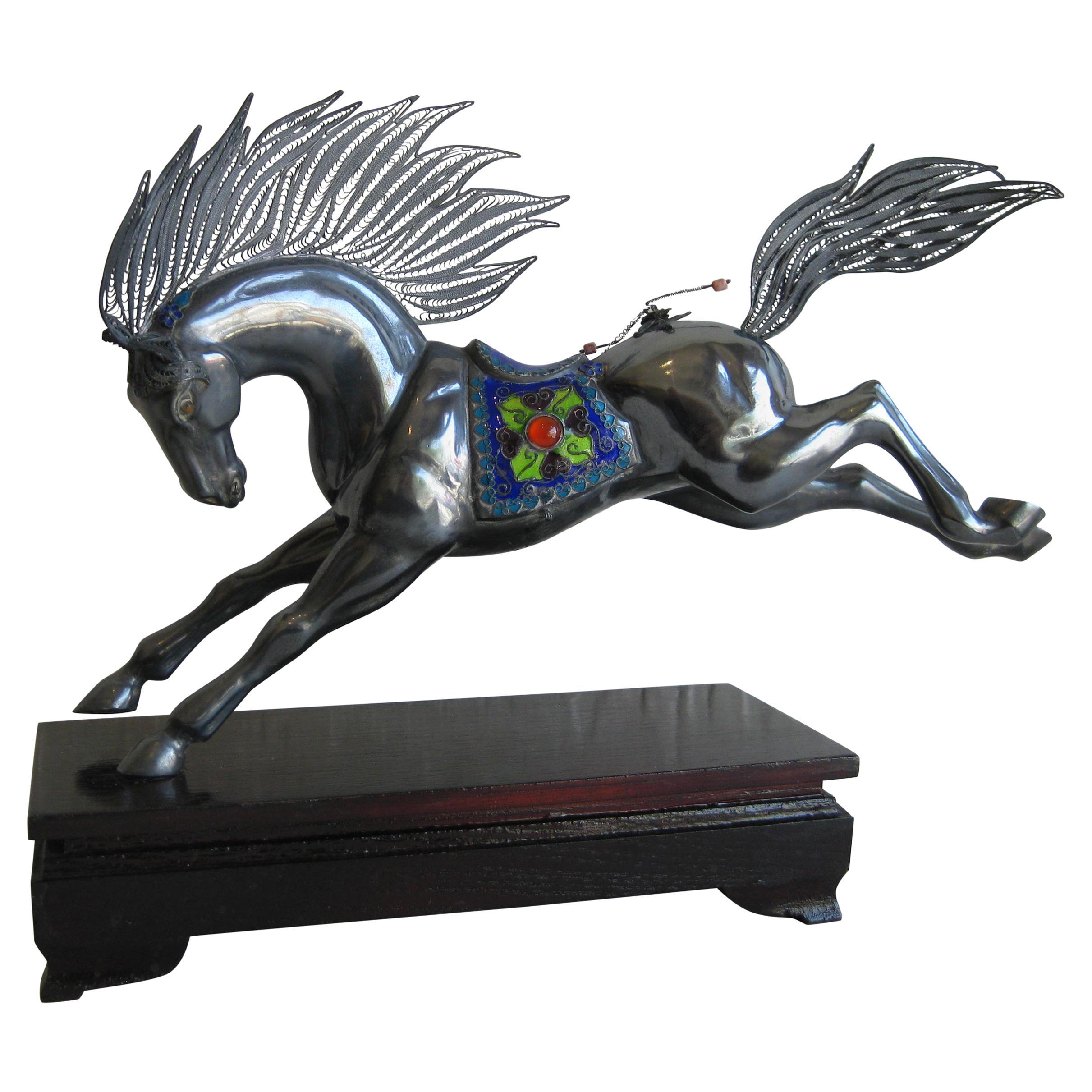 Chinese Tessellated Bone Horse Sculpture For Sale At 1stDibs
