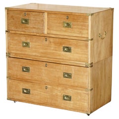 FEINE ANTIQUE CIRCA 1880 ENGLISCHE SATINHOLZ MILITÄRISCHE KAMPFKAMMER CHEST OF DRAWERs