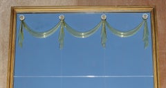 Fine Antique circa 1920's Italian Mirror Amber Glass Detailing Bevelled Cut Edge