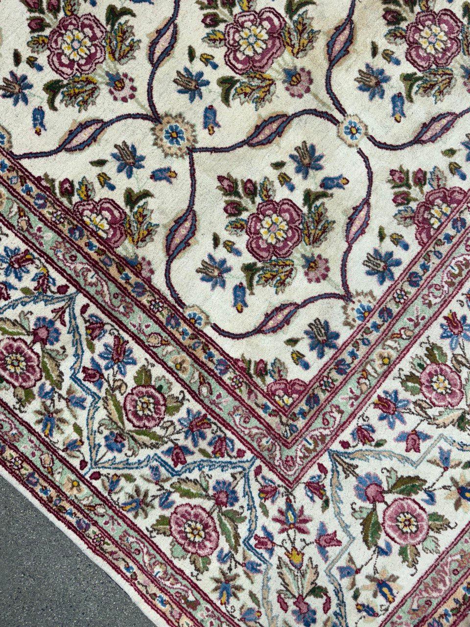 Fine Antique Circa 1960s Hand-Knotted Persian Kerman Area Rug — 10'1 x 13'2 For Sale 1