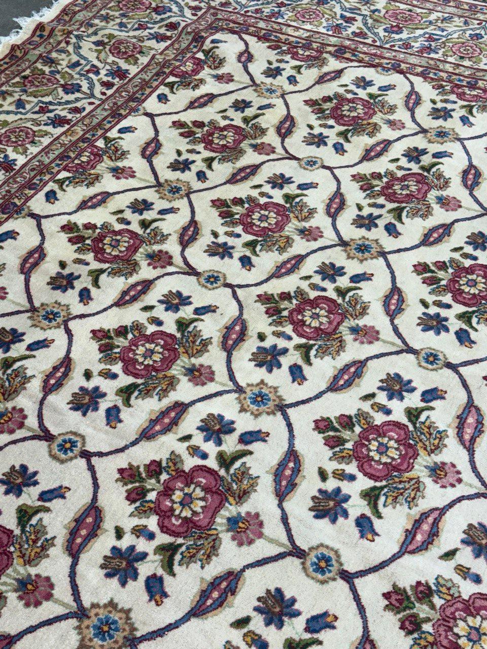 Fine Antique Circa 1960s Hand-Knotted Persian Kerman Area Rug — 10'1 x 13'2 For Sale 2