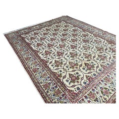 Fine Antique Circa 1960s Hand-Knotted Persian Kerman Area Rug — 10'1 x 13'2