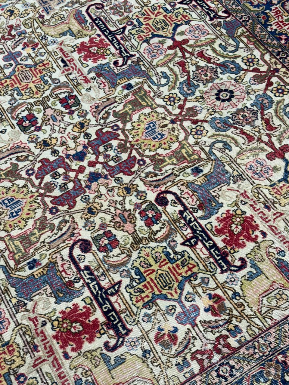 Feiner antiker CIRCA 1960er handgeknüpfter persischer Sarouk-Teppich - 7'5 x 10'4 im Zustand „Gut“ im Angebot in New York, NY, NY