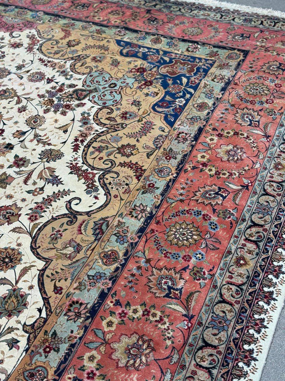 Feiner antiker CIRCA 1960er handgeknüpfter persischer Tabriz-Teppich - 12'8 x 19'10 im Angebot 4