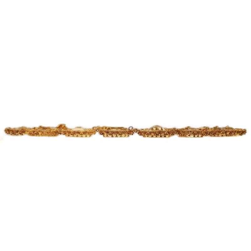 Fiery 18K yellow Gold Georgian Necklace with 15 big citrine stones For Sale 2