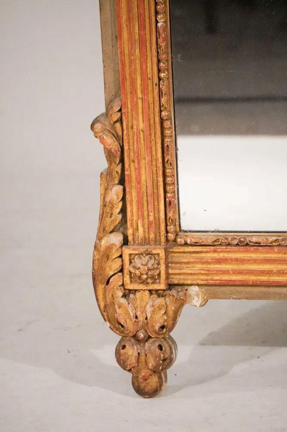 Européen Antique Mirror en bois doré, circa 1850 en vente