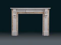 Antique 19th Century Corbel Fireplace in Statuary and Siena Marbles
