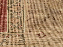 Fine Antique Crimson Silk Kayseri Rug with Vaq-Vaq Pattern