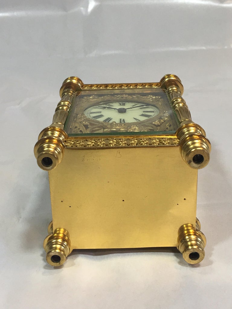 Fine Antique Decorative 24Karat Gold Gilt Timepiece Carriage Clock at