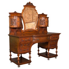 Fine Antique Dressing Table, English, Walnut, Console, Gillow and Co, Victorian