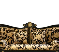 Fine Antique Empire / Regency Carved Ebonised Double Ended Couch