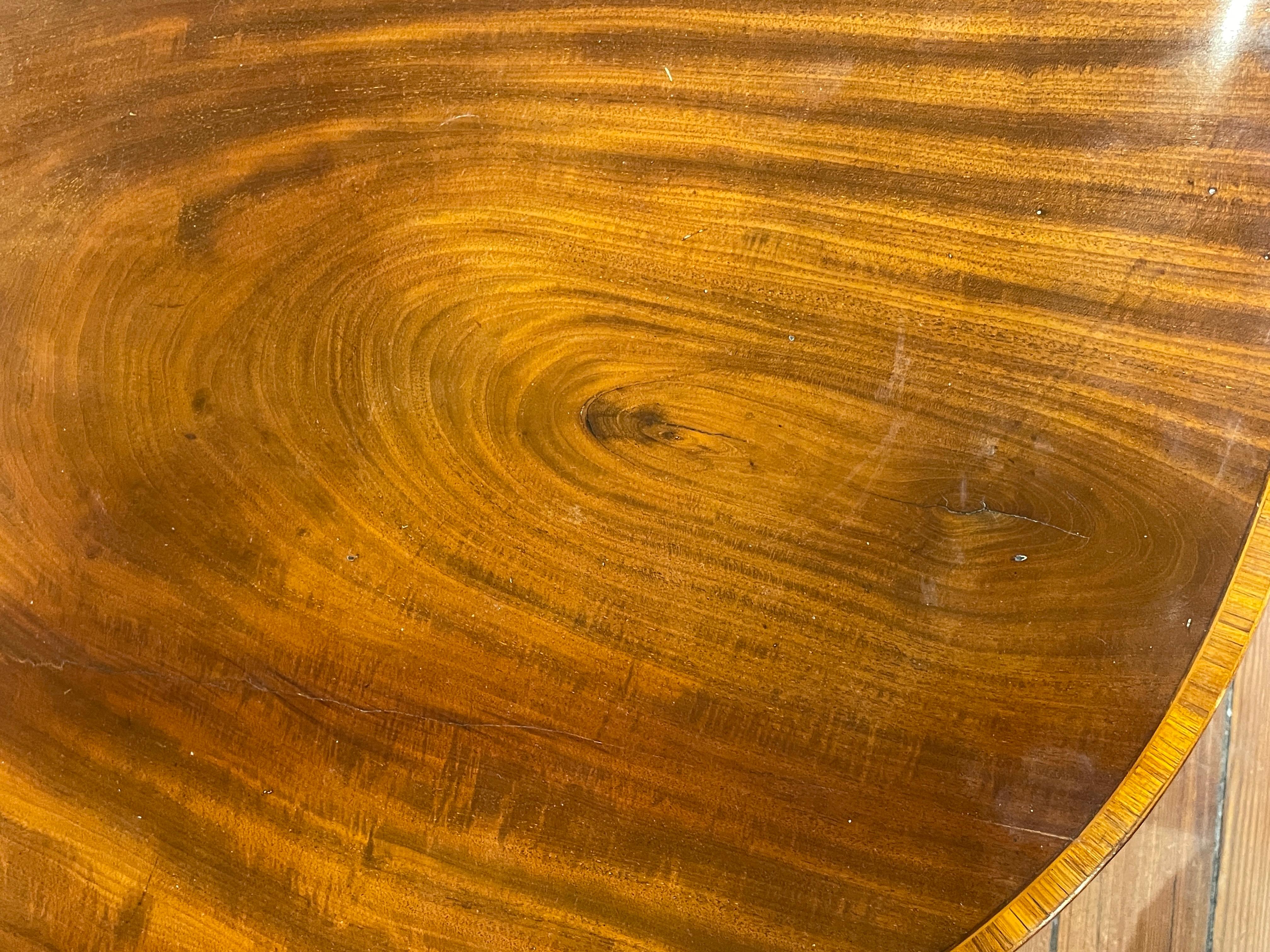 Fine Antique English George III Inlaid Figured Mahogany Flaptop Card Table For Sale 5