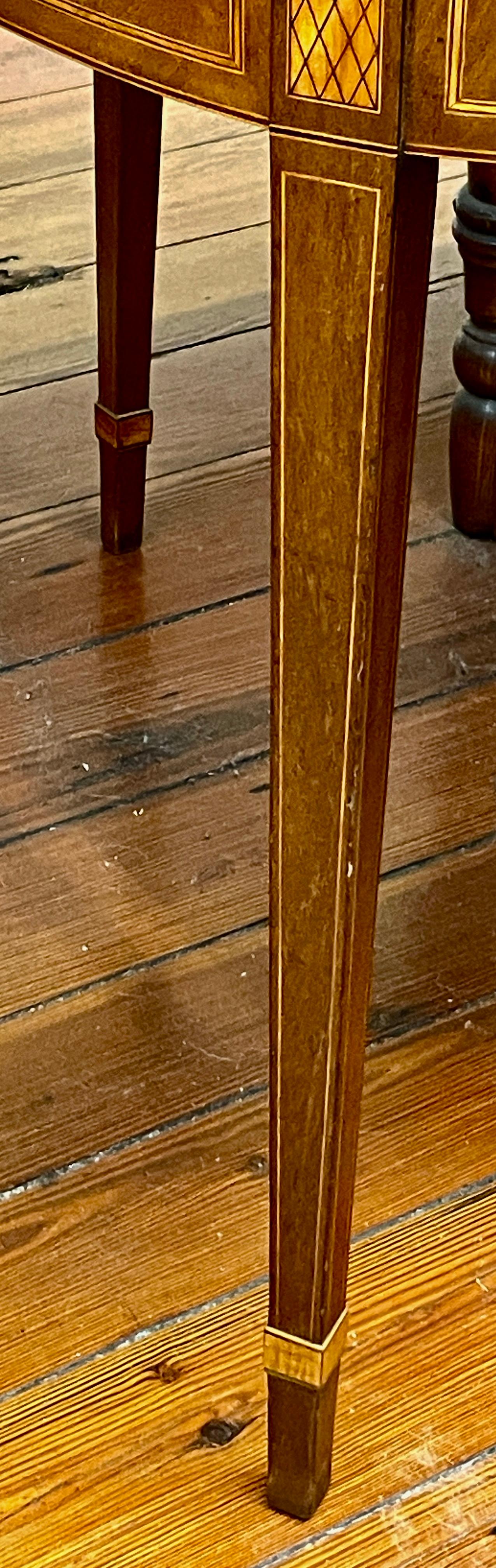 Fine Antique English George III Inlaid Figured Mahogany Flaptop Card Table For Sale 4