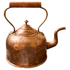Fine Antique English Georgian Copper And Brass Water Kettle