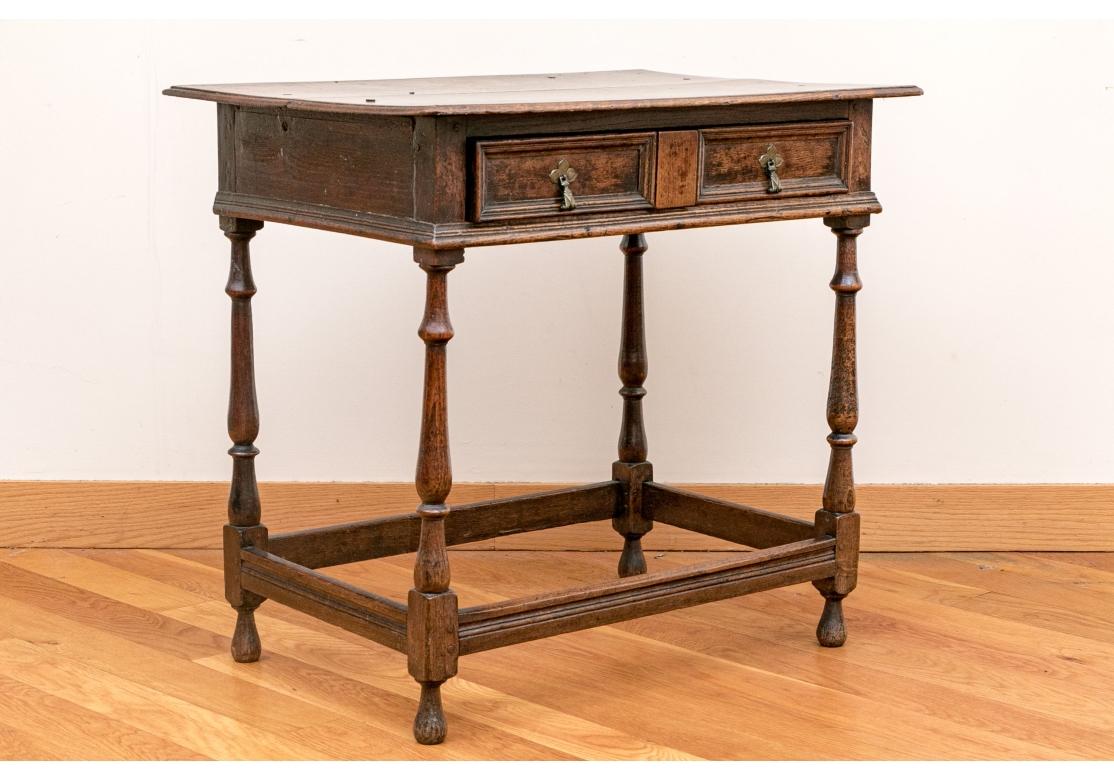 Fine Antique English Oak Writing Table For Sale 6