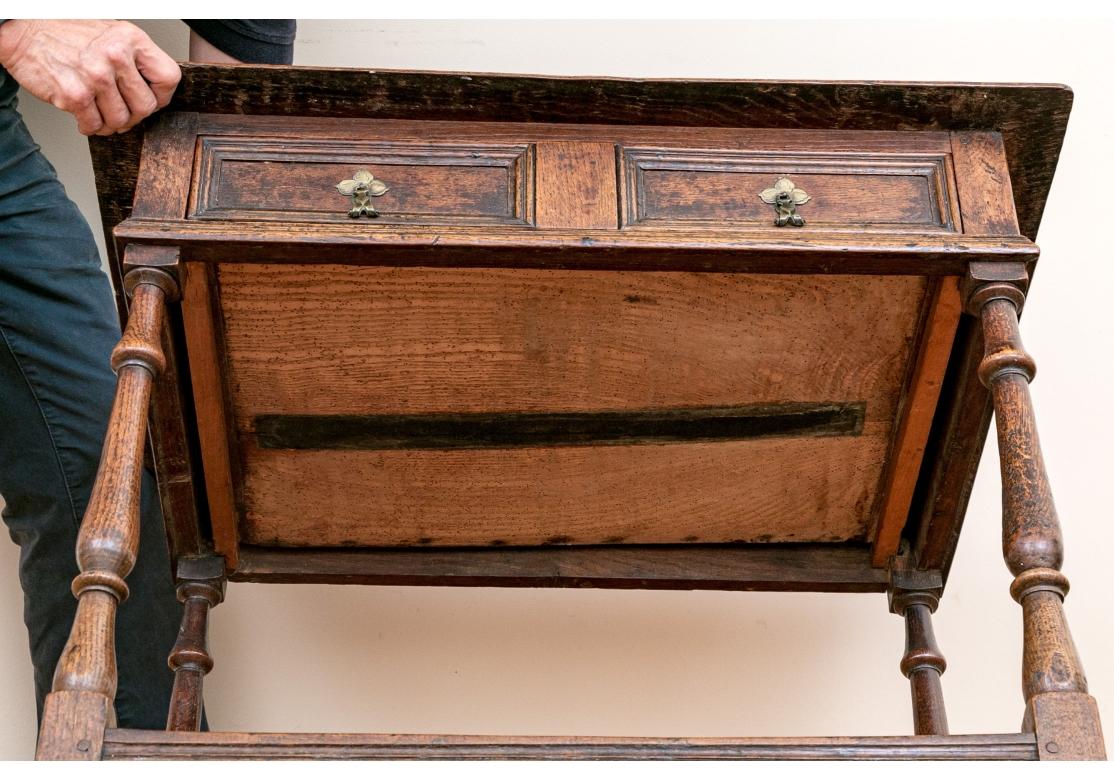 Fine Antique English Oak Writing Table For Sale 8