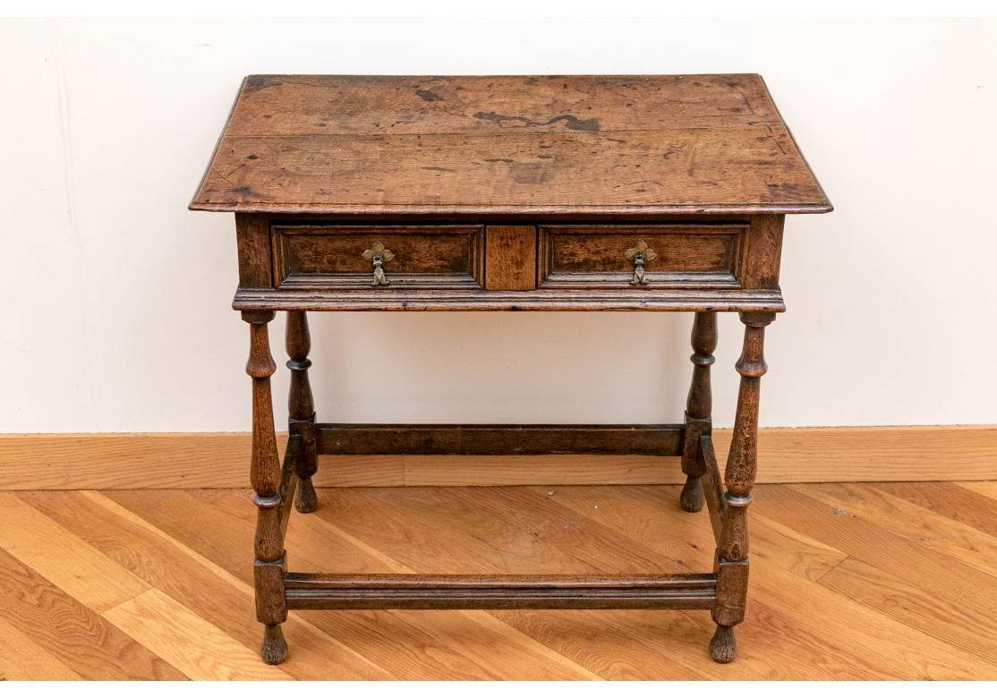 Fine Antique English Oak Writing Table For Sale 2