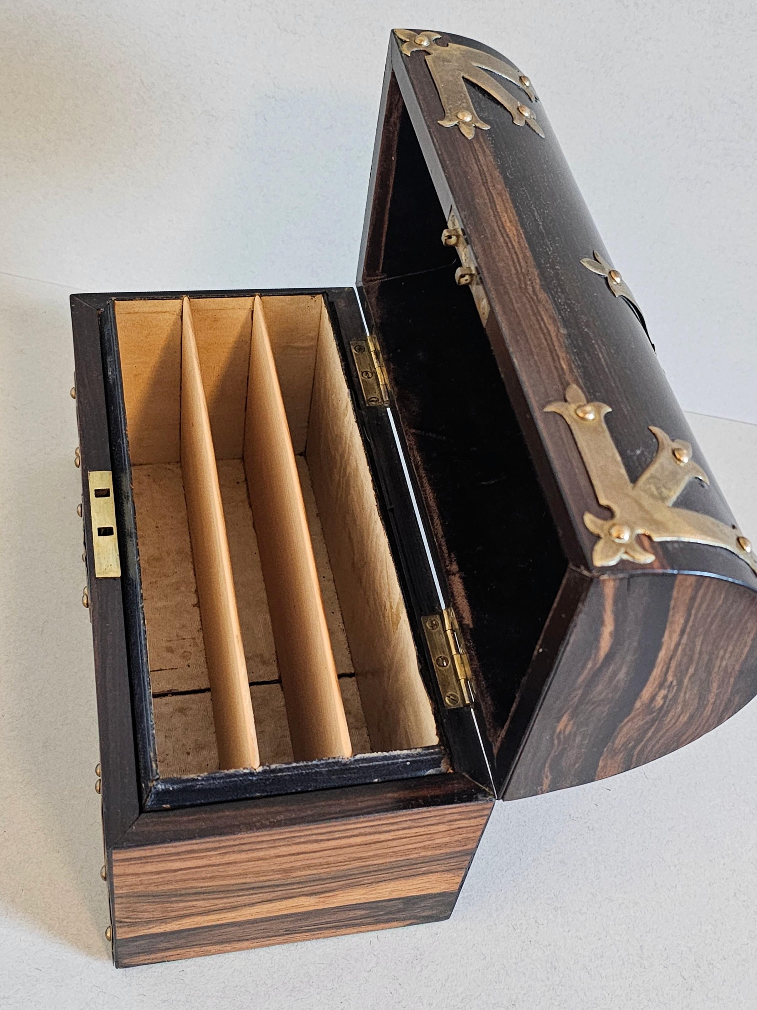 Feine antike englische Toulmin & Gale Attribut Madagaskar Ebenholz Schreibwaren-Box  im Angebot 2