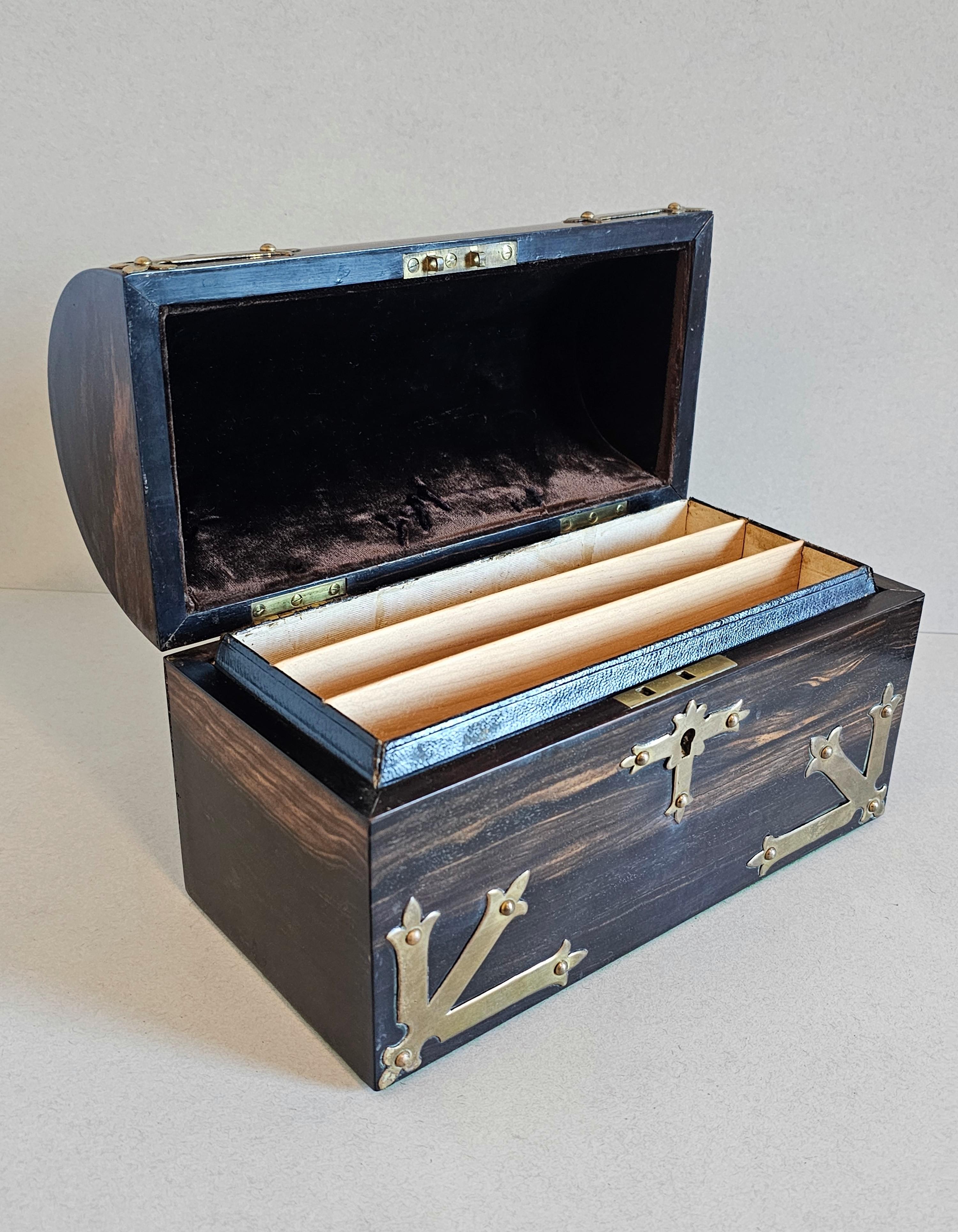 Fine Antique English Toulmin & Gale Attrib Madagascar Ebony Stationary Box  For Sale 4