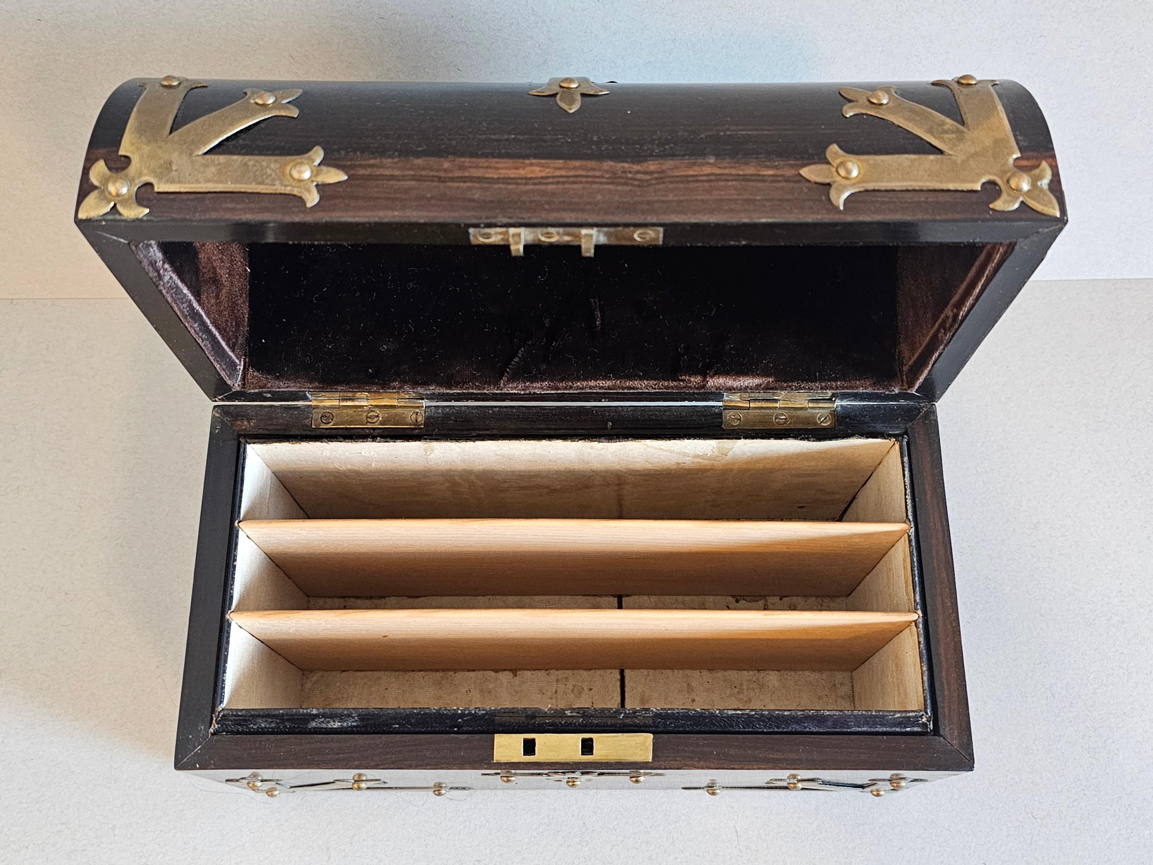 Feine antike englische Toulmin & Gale Attribut Madagaskar Ebenholz Schreibwaren-Box  im Angebot 4