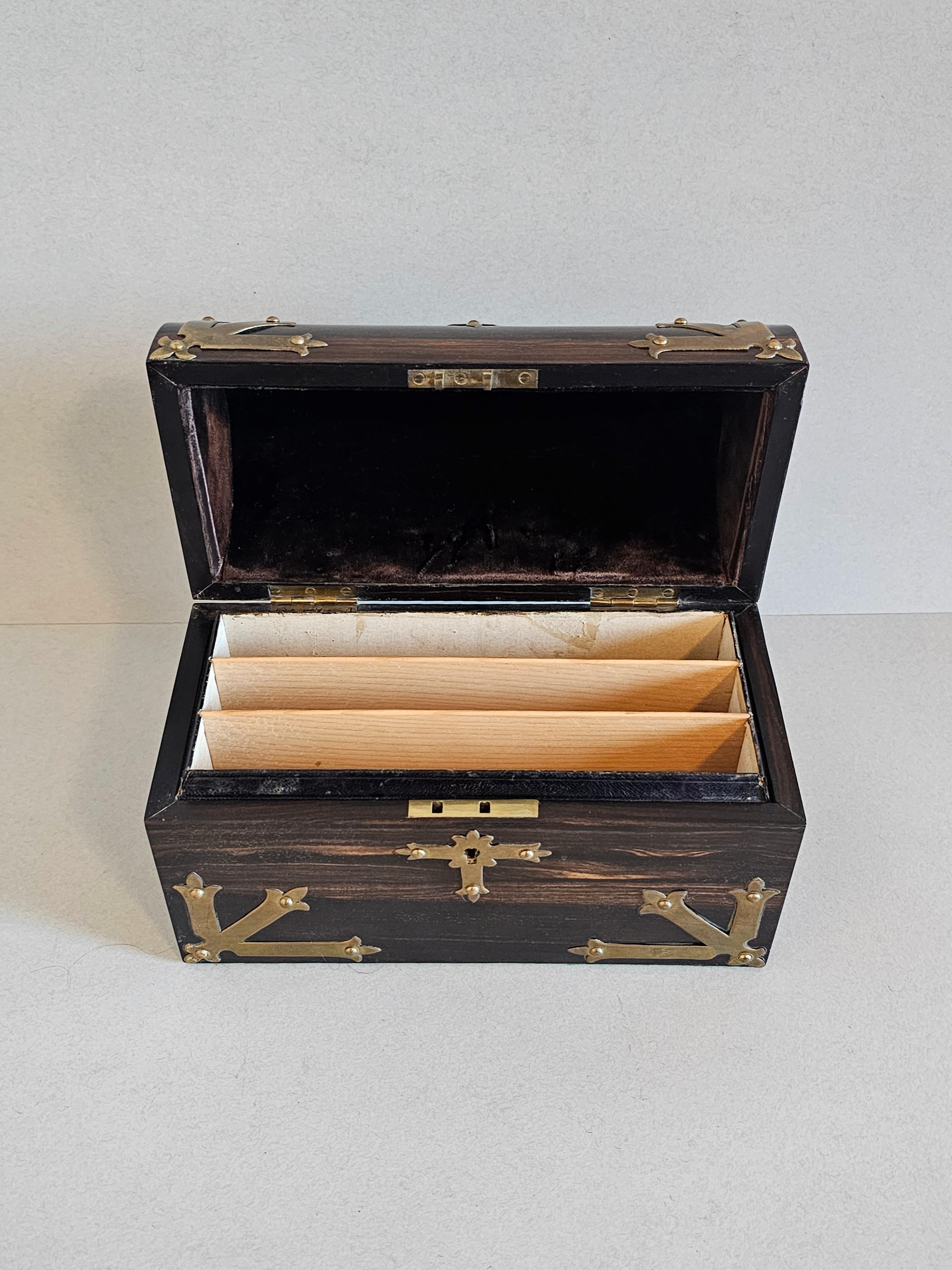 Fine Antique English Toulmin & Gale Attrib Madagascar Ebony Stationary Box  For Sale 6