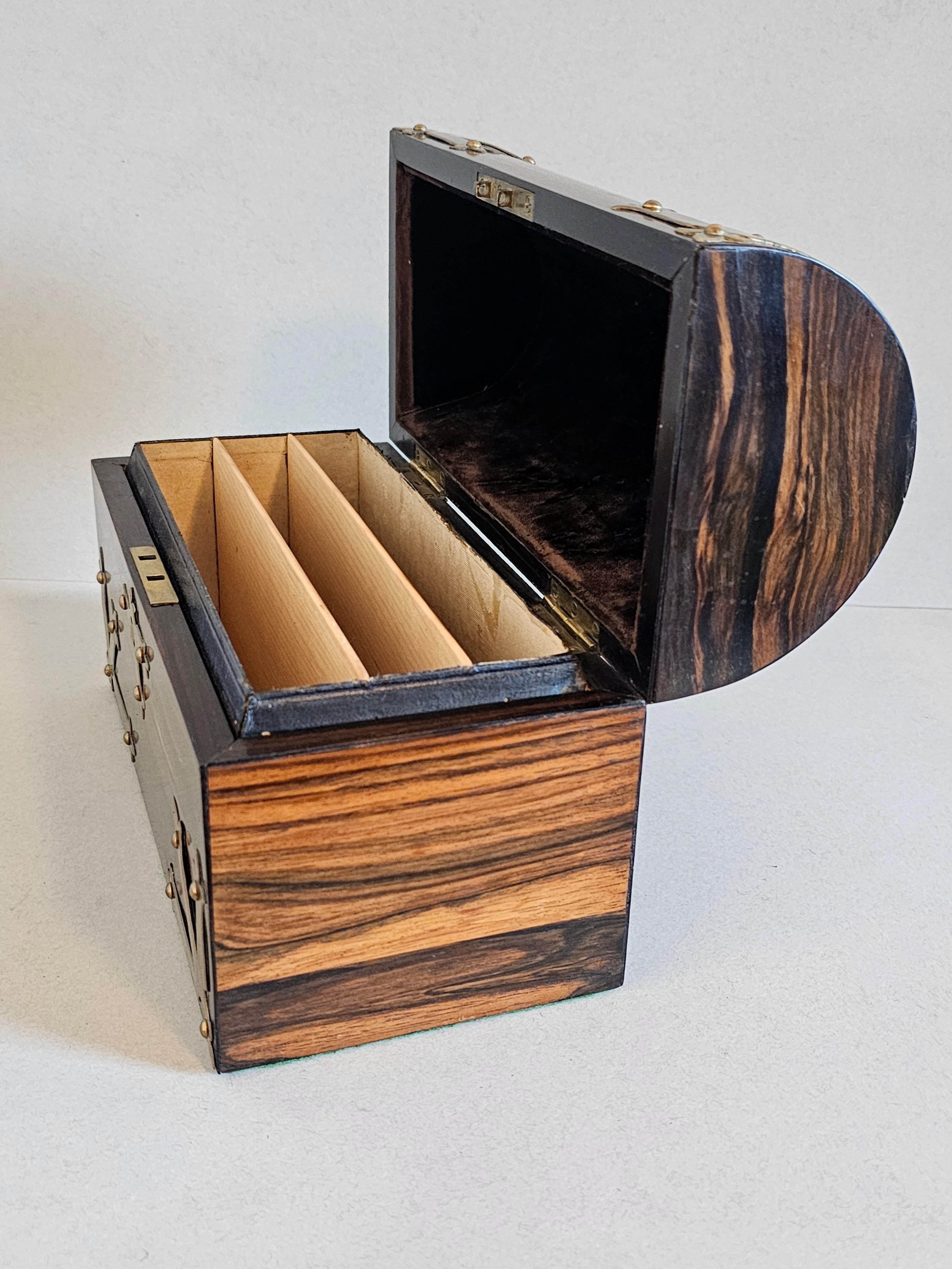 Feine antike englische Toulmin & Gale Attribut Madagaskar Ebenholz Schreibwaren-Box  im Angebot 11