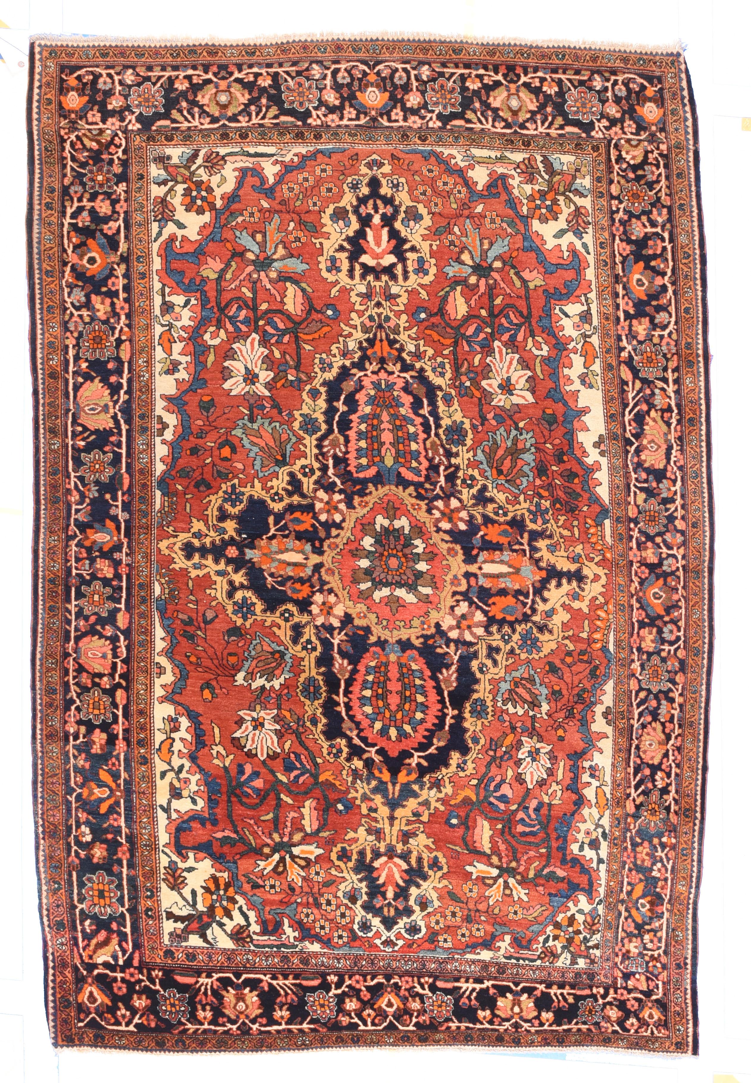 Hand-Knotted Antique Persian Farahan Sarouk For Sale