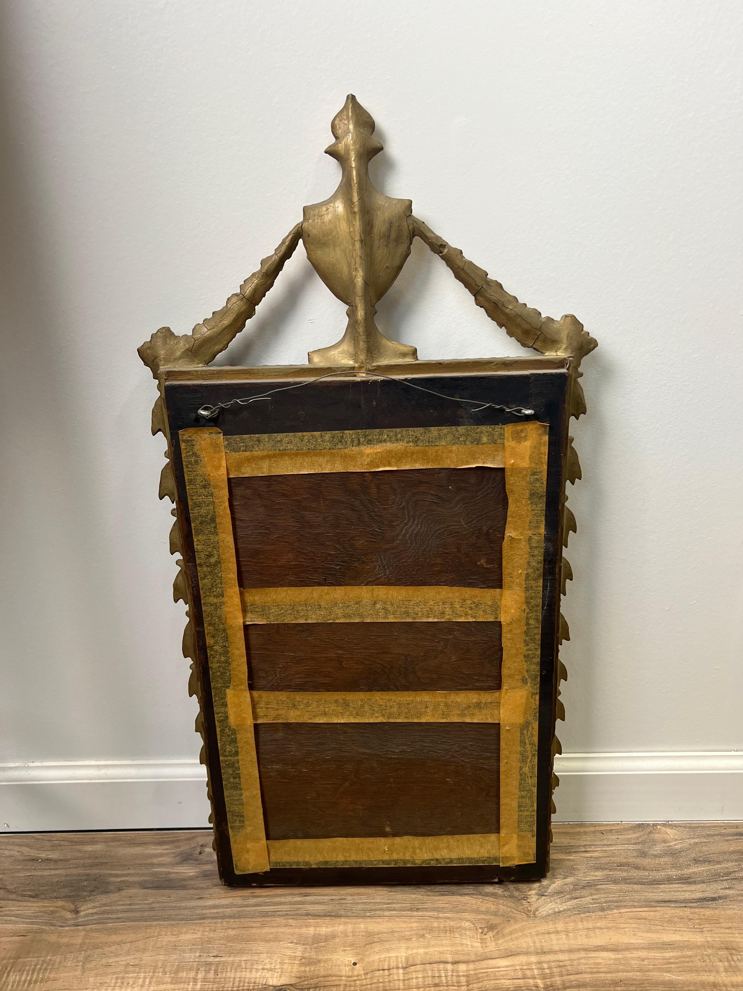 Fino Espejo de Pared Dorado Antiguo Periodo Federal c. 1830 Caoba en venta