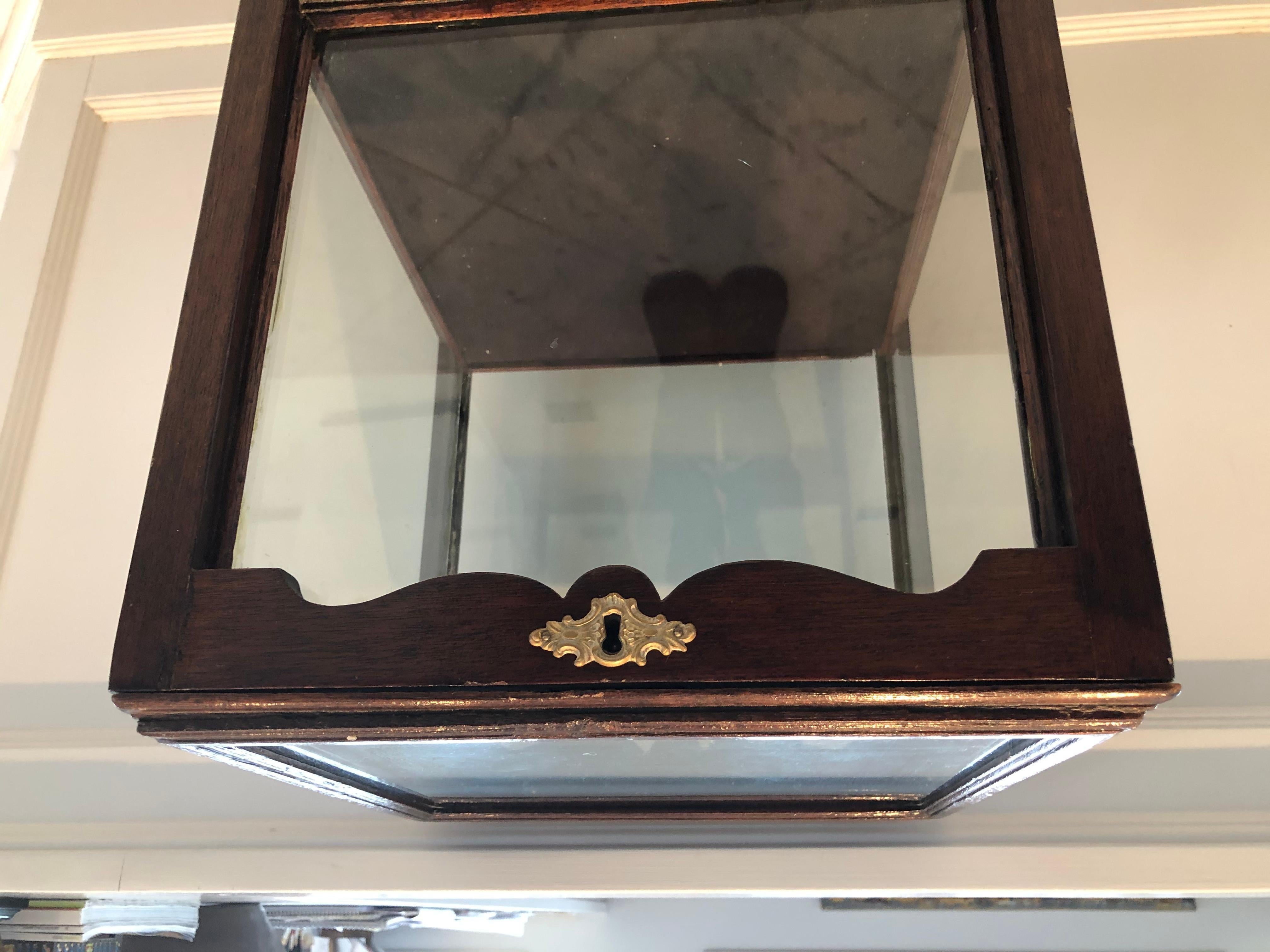 Fine Antique Four Sided Glass Vitrine In Good Condition For Sale In Hopewell, NJ