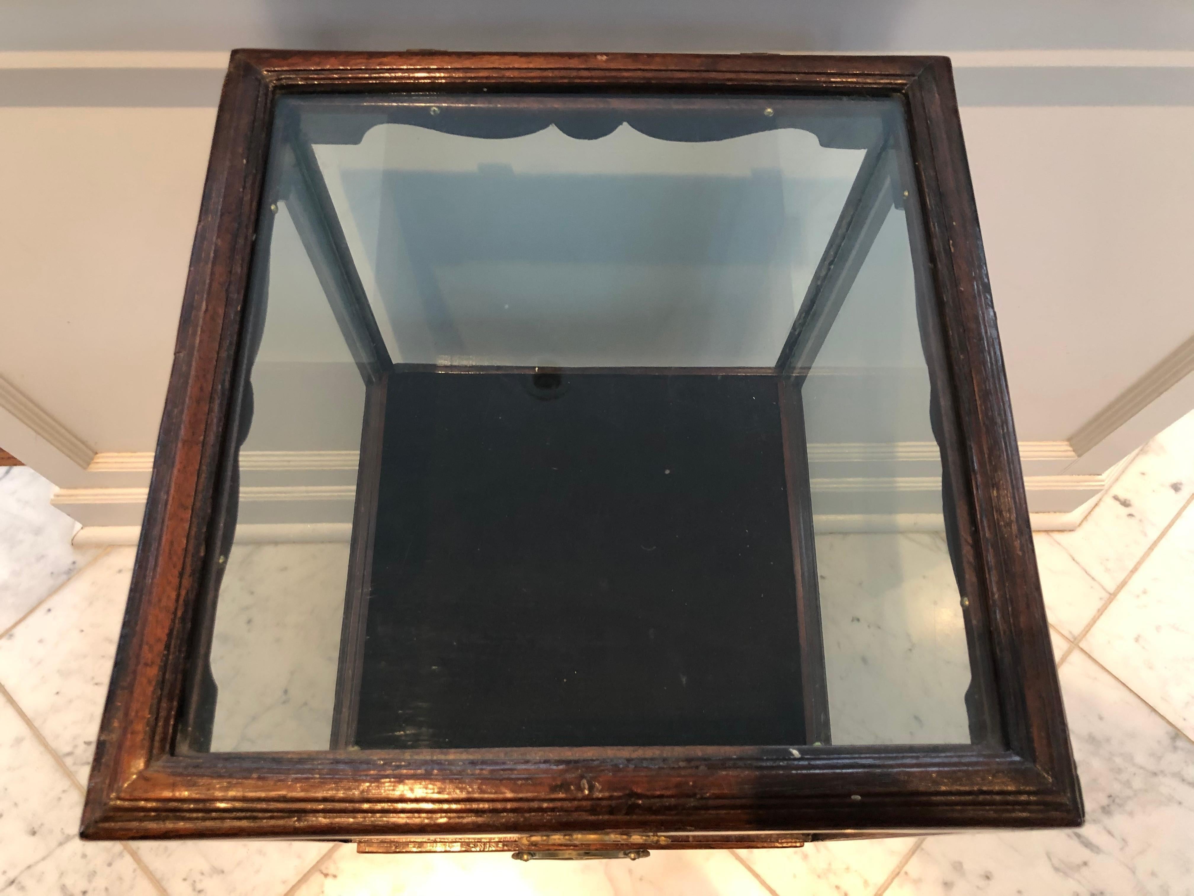 19th Century Fine Antique Four Sided Glass Vitrine For Sale