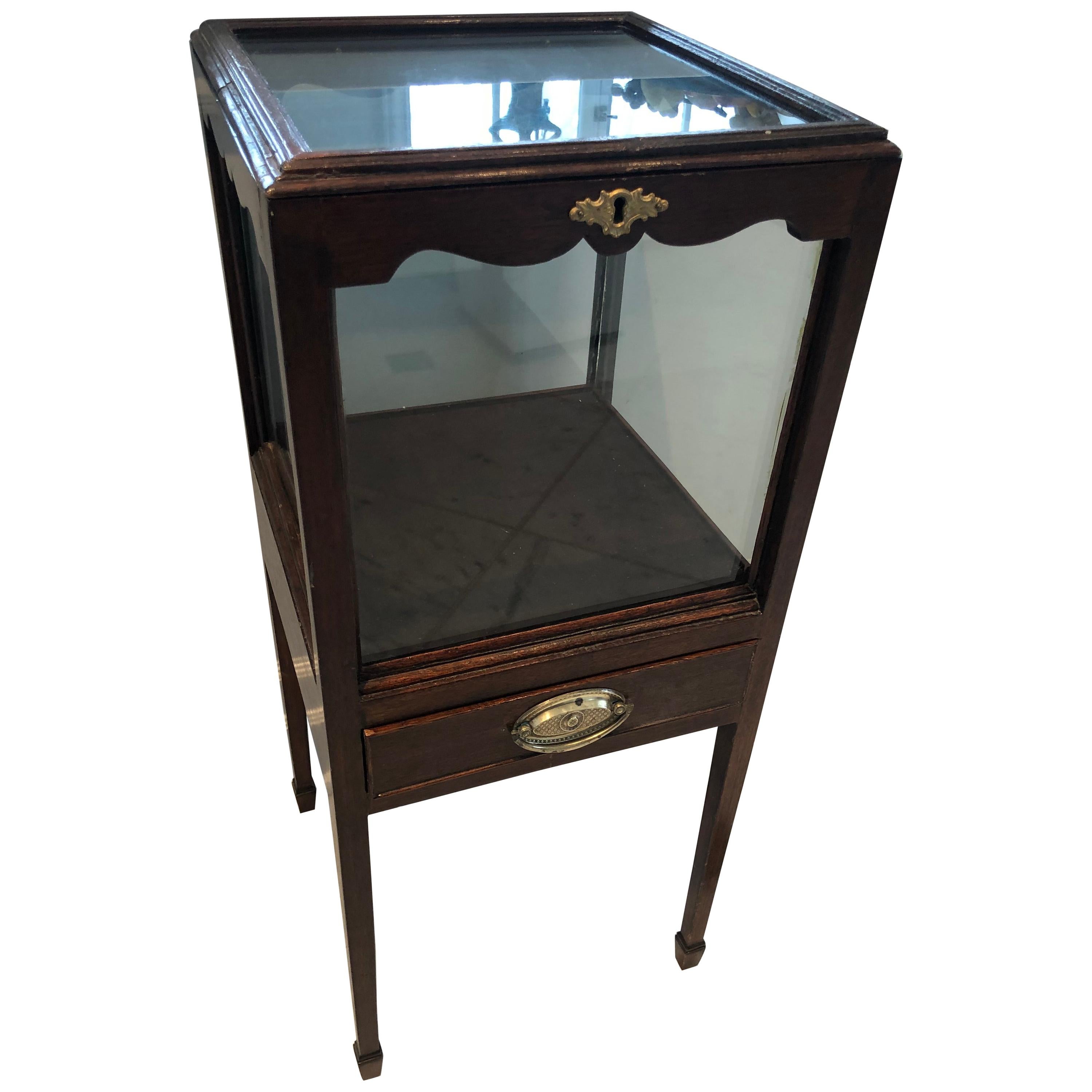 Fine Antique Four Sided Glass Vitrine For Sale