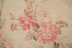 Fine Antique French Aubusson Rug with Soft Colours and Architectural Design