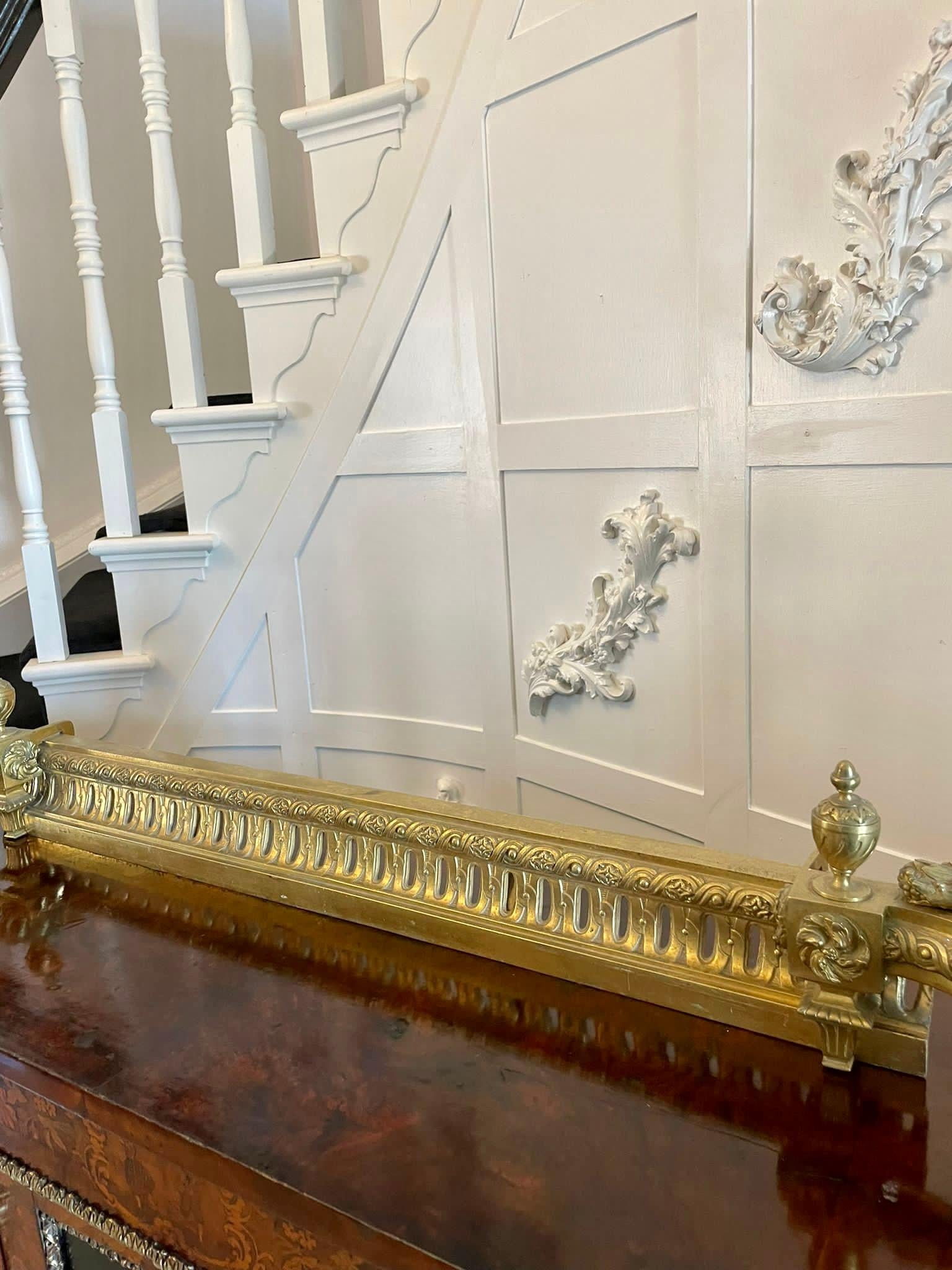 19th Century Fine Antique French Classical Gilt Bronze Ormolu Extending Fender