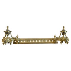 Fine Antique French Classical Gilt Bronze Ormolu Extending Fender