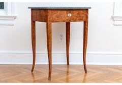 Fine Antique French Figured Maple And Stone Top Console Table