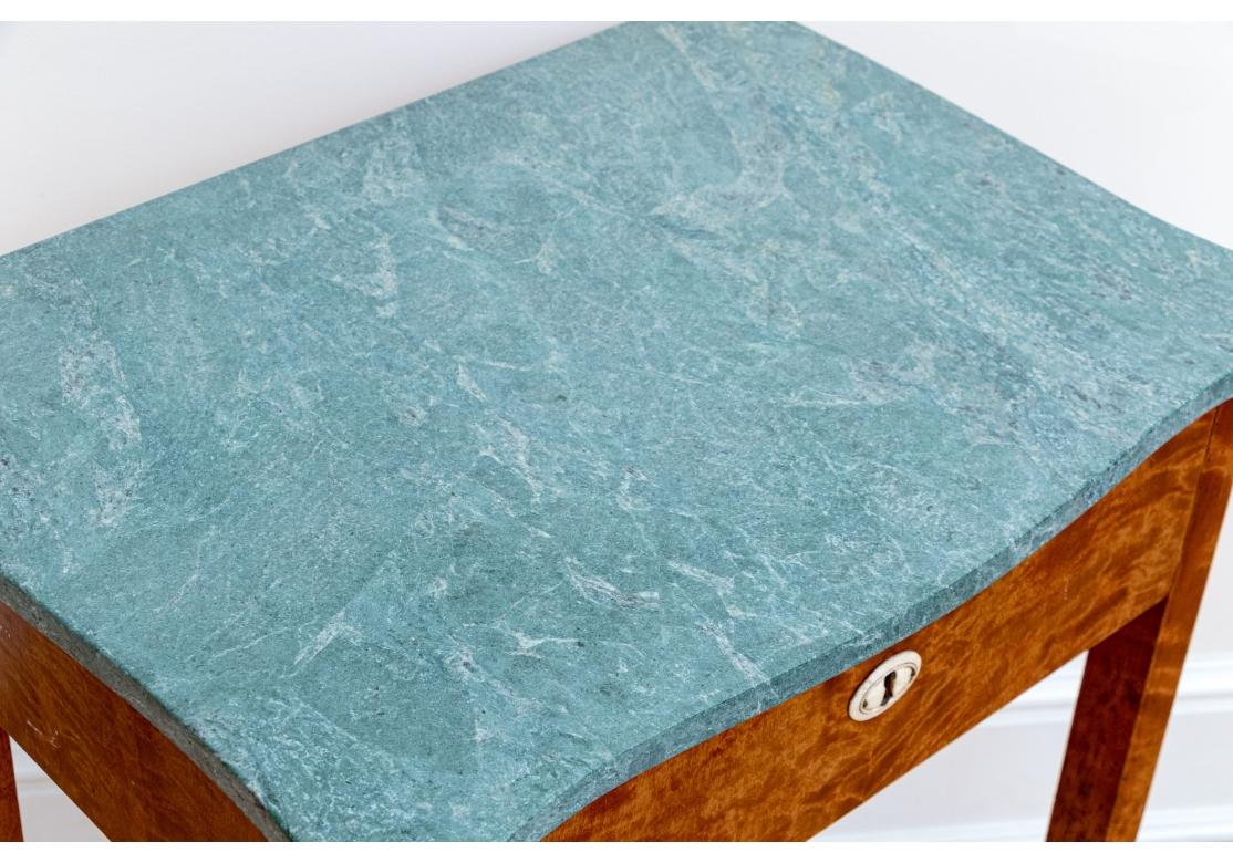 Fine Antique French Figured Maple And Stone Top Console Table For Sale 2