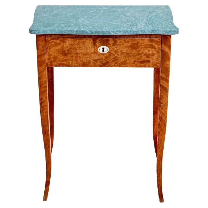 Fine Antique French Figured Maple And Stone Top Console Table For Sale