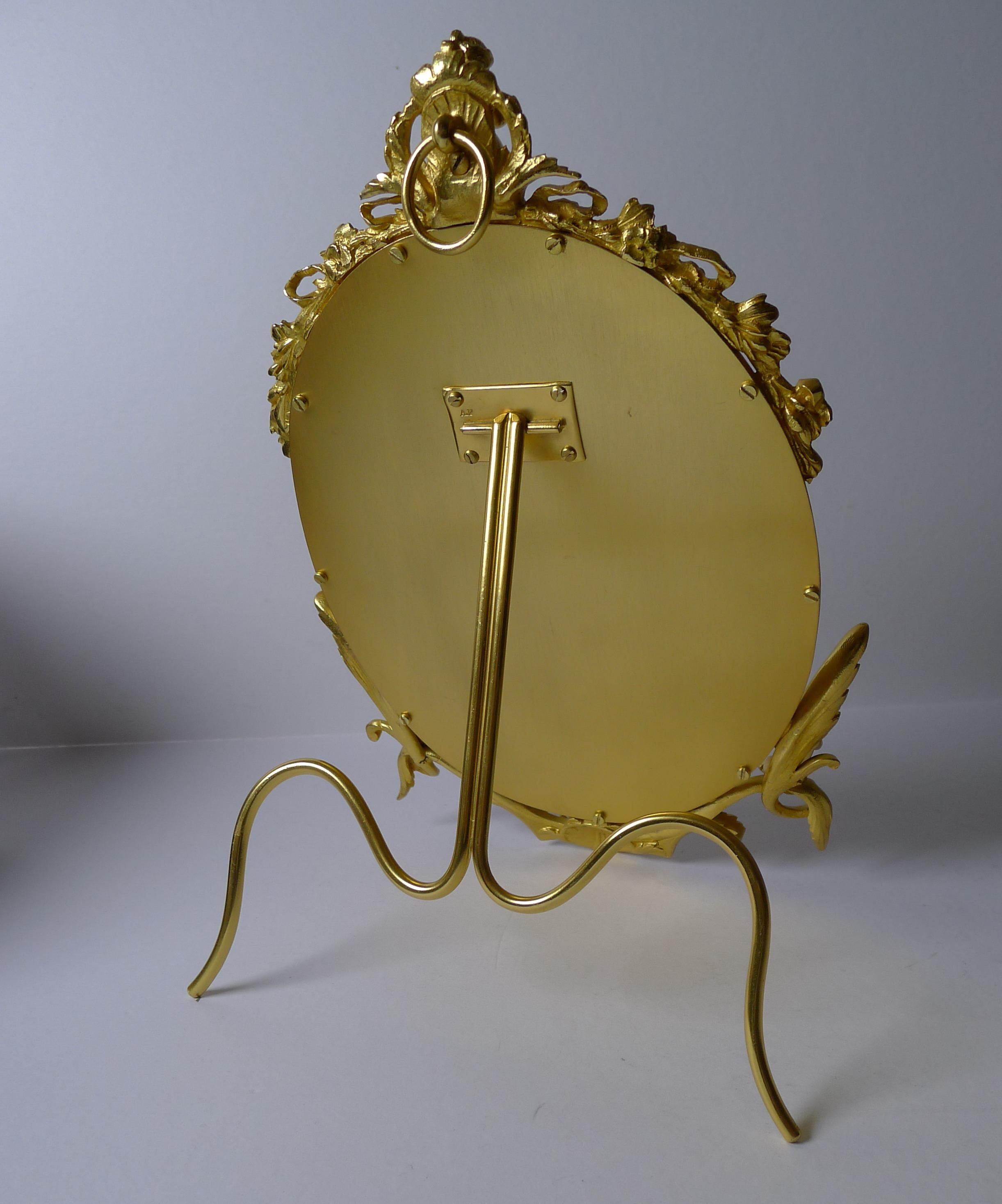 Fine Antique French Gilded Bronze and Champleve Enamel Photograph Frame, c1890  For Sale 5