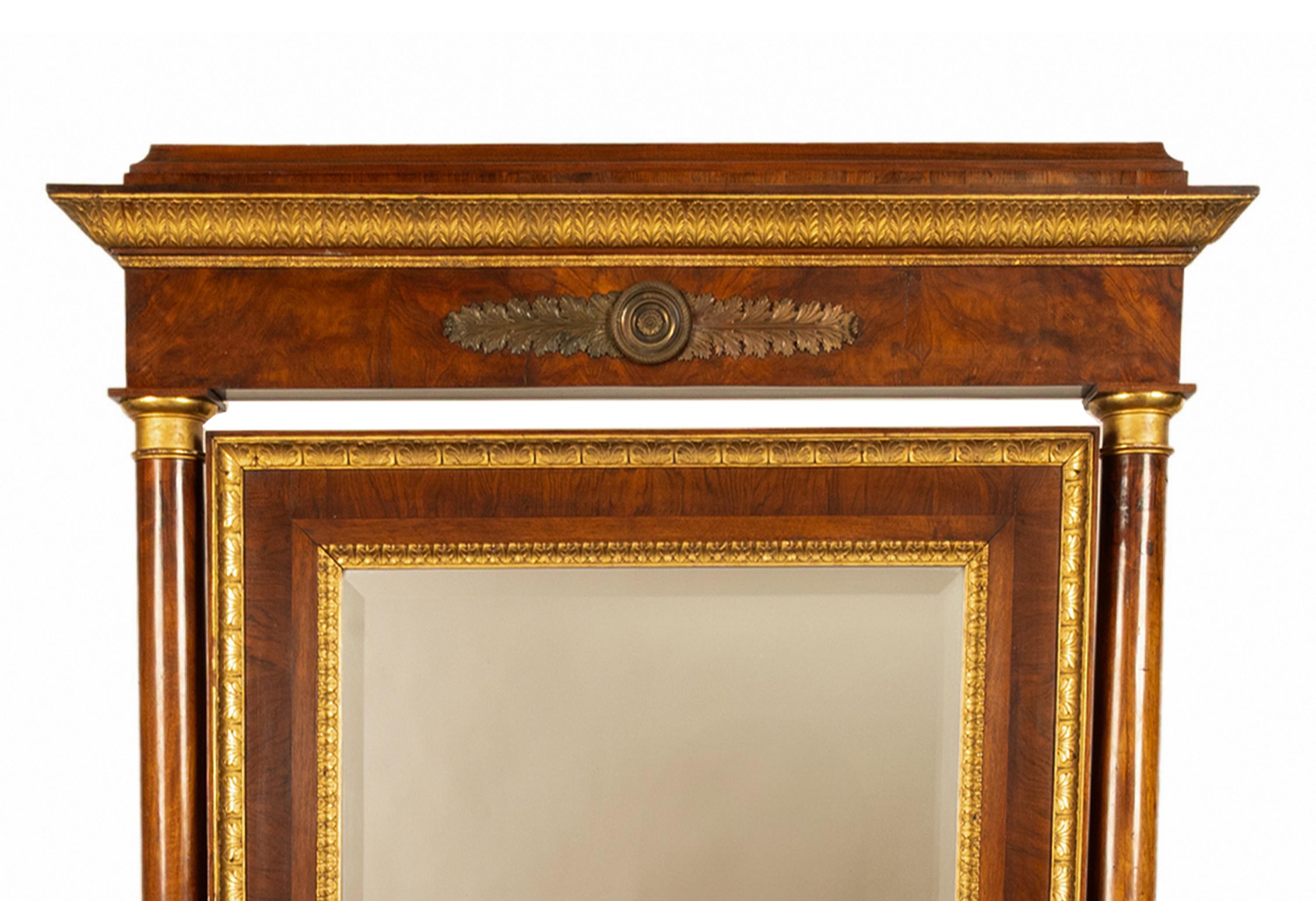Raffinato Antique French, specchio chevale dell'Impero Napoleonico in mogano dorato e ormolu 1815 in vendita 5