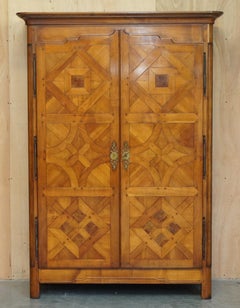 FINE ANTiQUE FRENCH LOUIS XVI PARQUETRY BURR WALNUT PANELLED WARDROBE ARMOIRE