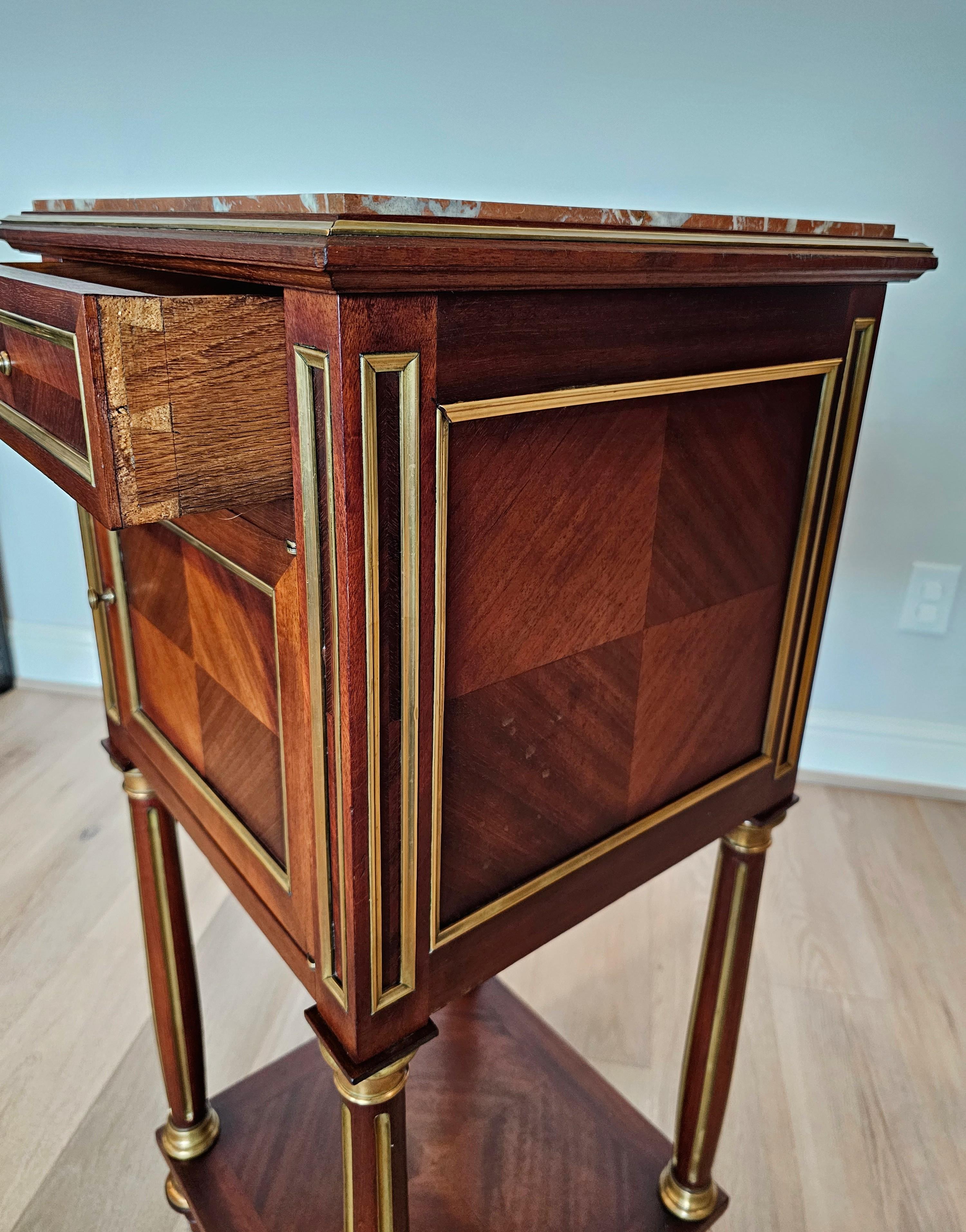 Fine Antique French Louis XVI Style Mahogany Nightstand Table For Sale 5