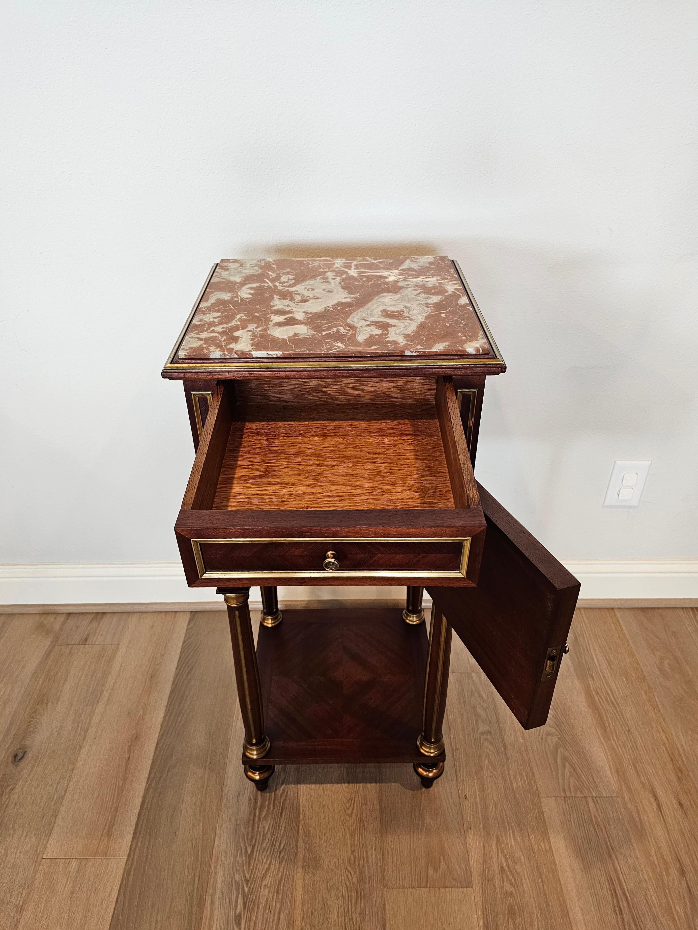 Fine Antique French Louis XVI Style Mahogany Nightstand Table For Sale 7