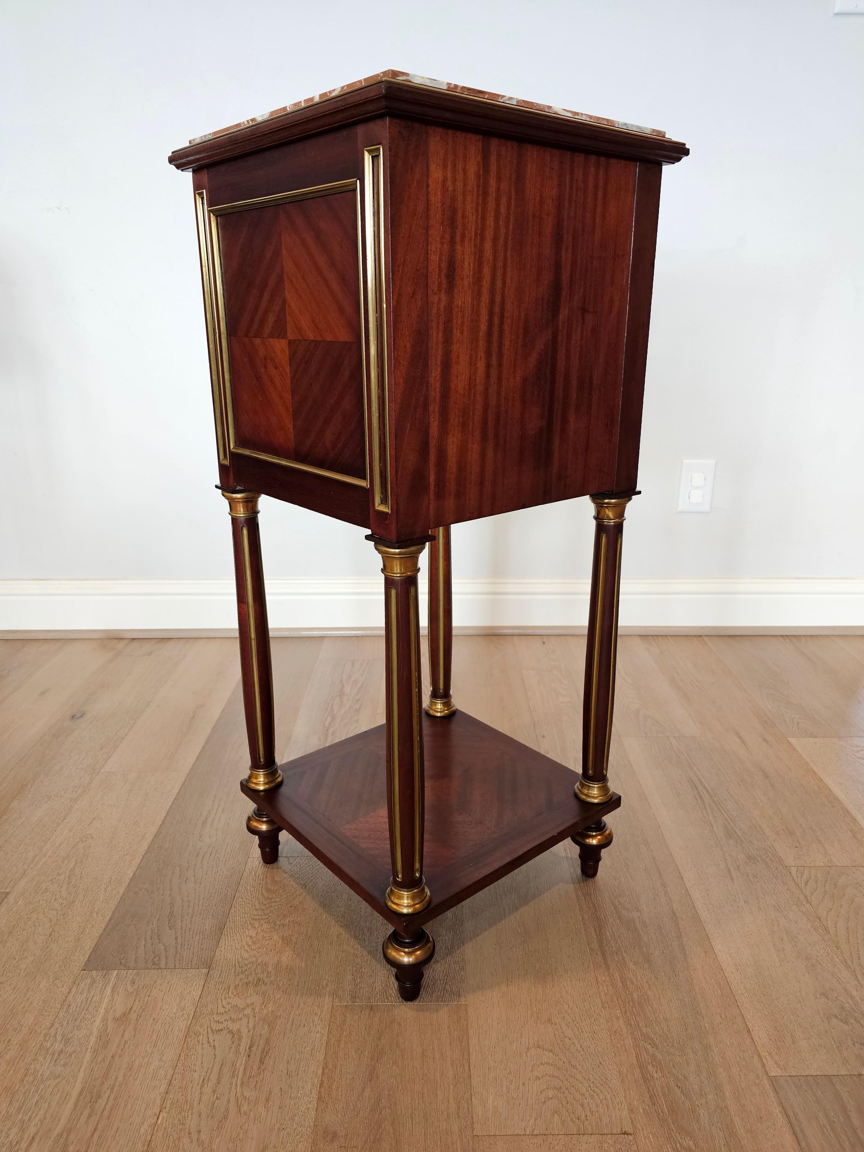 Fine Antique French Louis XVI Style Mahogany Nightstand Table For Sale 1