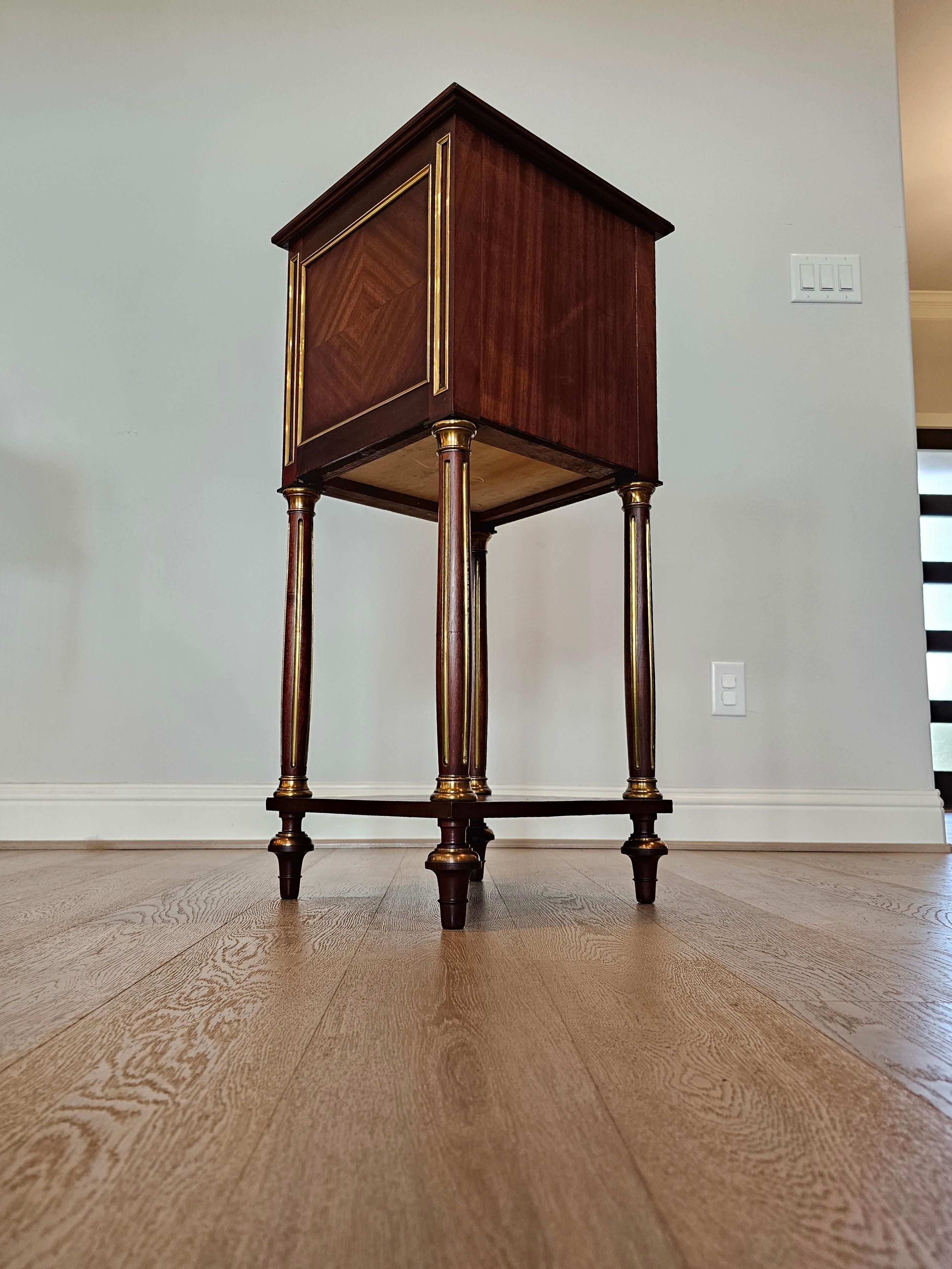 Fine Antique French Louis XVI Style Mahogany Nightstand Table For Sale 2